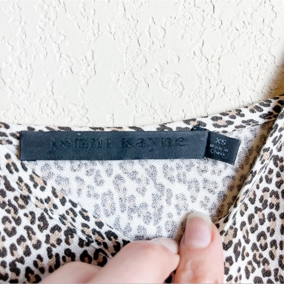 Jenni Kayne Leopard Slip Dress Midi Black Tan Size Extra Small XS - Picture 3 of 6